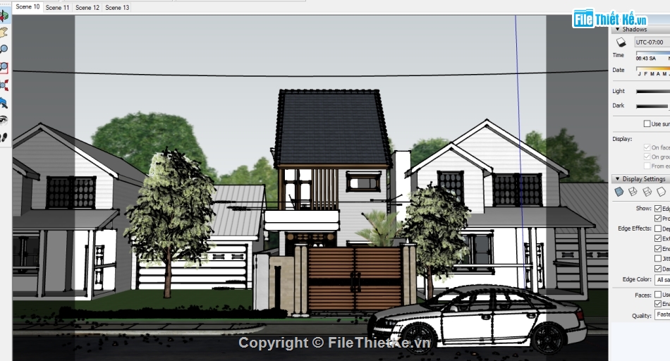 su nhà phố 2 tầng,nhà phố 2 tầng sketchup,mẫu nhà phố 2 tầng su,Nhà phố 2 tầng