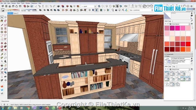 sketchup tủ bếp,File sketchup tủ bếp,tủ bếp