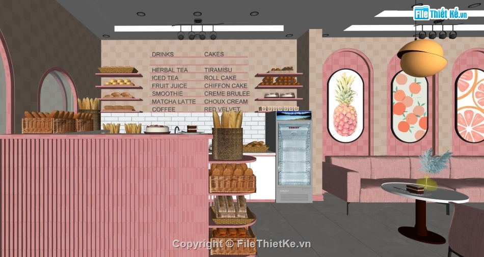 Model quán,Model sketchup quán,Su cửa hàng,sketchup cửa hàng,sketchup 2018 cửa hàng quán bán bánh,quán coffee su