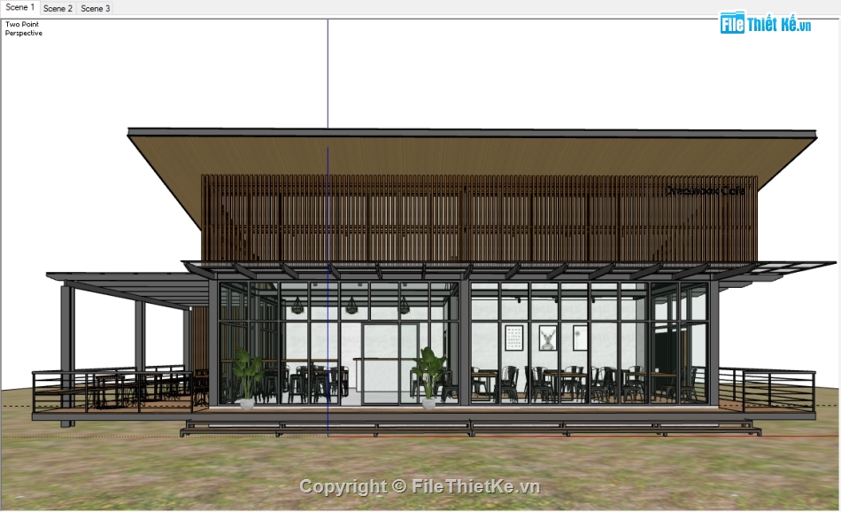 Phối cảnh Quán cafe,file su quán cafe,sketchup cafe,su cửa hàng cafe,Su quán ăn