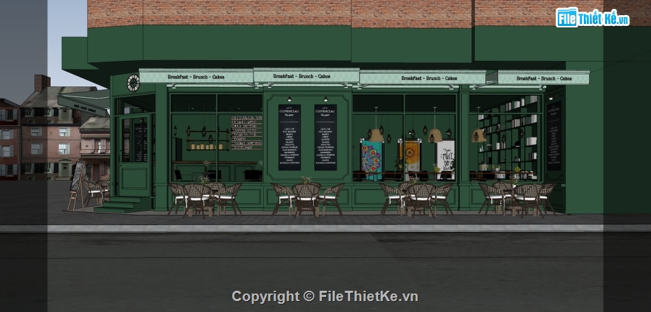 Model quán cafe,quán coffee,Sketchup coffee,Model quán,Model quán coffe,quán cafe