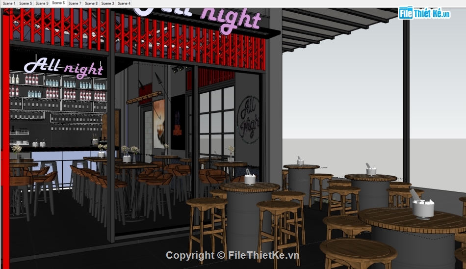 Model quán cafe,2019 quán beer,Sketchup 2019 quán beer,su 2019 nội thất quán,su nội thất quán bia,Mẫu quán cafe su