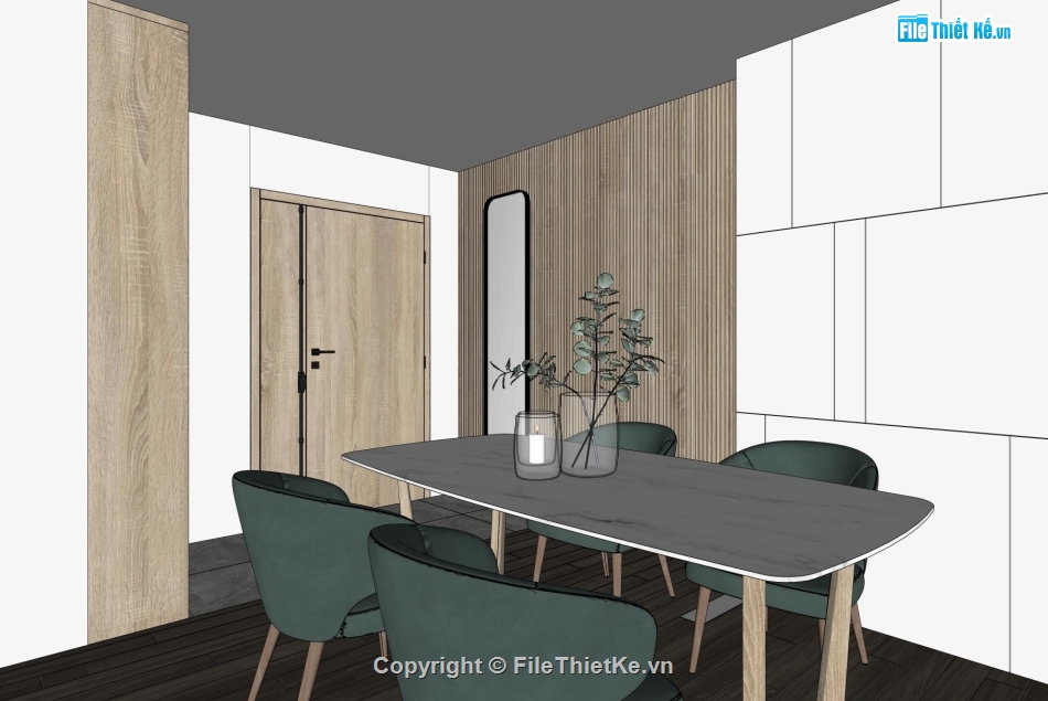 Sketchup bếp,Phòng khách Sketchup,Sketchup Nội thất phòng khách bếp,su nội thất phòng khách