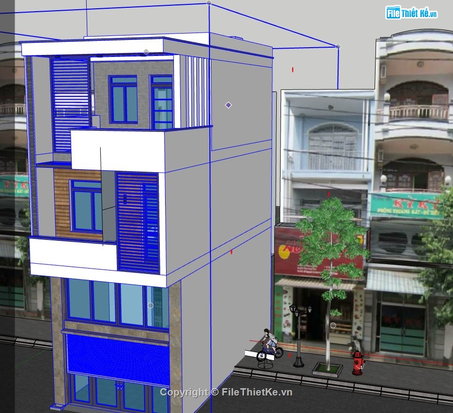 nhà 3 tầng su 5x11.3m,Su nhà phố  3 tầng 5x11.3m,model su nhà 3 tầng,file su nhà phố 3 tầng,file sketchup nhà phố 3 tầng