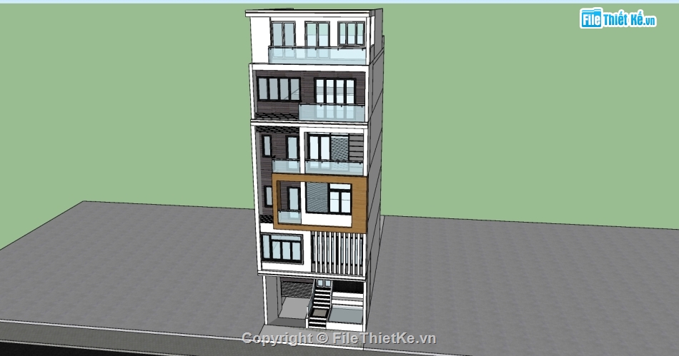 Sketchup nhà phố 6 tầng,nhà 6 tầng 7x15m su,Dựng mẫu nhà phố 6 tầng su,Thiết kế nhà phố nhà 6 tầng,sketchup nhà phố 7x15m