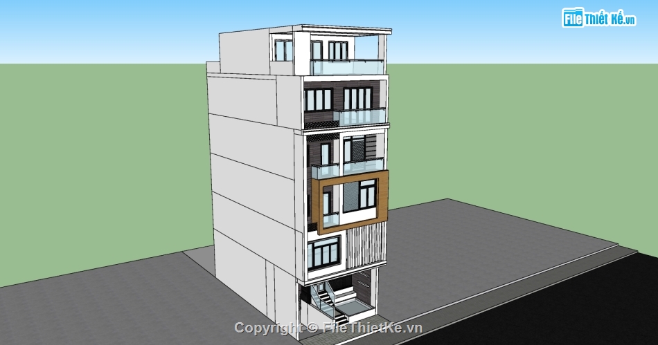 Sketchup nhà phố 6 tầng,nhà 6 tầng 7x15m su,Dựng mẫu nhà phố 6 tầng su,Thiết kế nhà phố nhà 6 tầng,sketchup nhà phố 7x15m