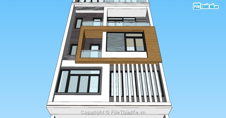 Sketchup nhà phố 6 tầng,nhà 6 tầng 7x15m su,Dựng mẫu nhà phố 6 tầng su,Thiết kế nhà phố nhà 6 tầng,sketchup nhà phố 7x15m