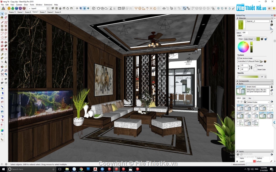 Sketchup Nội thất phòng khách,Model Sketchup Phòng khách,Su 19 phòng khách,nội thất phòng khách su,Model Su Phòng khách