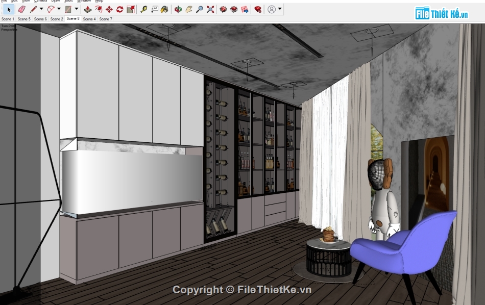 sketchup nội thất căn hộ,nội thất căn hộ,Model nội thất,sketchup nội thất,Model sketchup nội thất