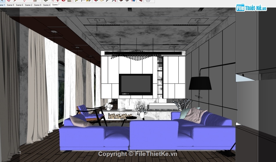 sketchup nội thất căn hộ,nội thất căn hộ,Model nội thất,sketchup nội thất,Model sketchup nội thất