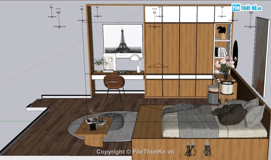 File sketchup phòng ngủ,vray 5.1 Phòng ngủ,sketchup Phòng ngủ,sketchup nội thất phòng ngủ,Model nội thất Phòng ngủ