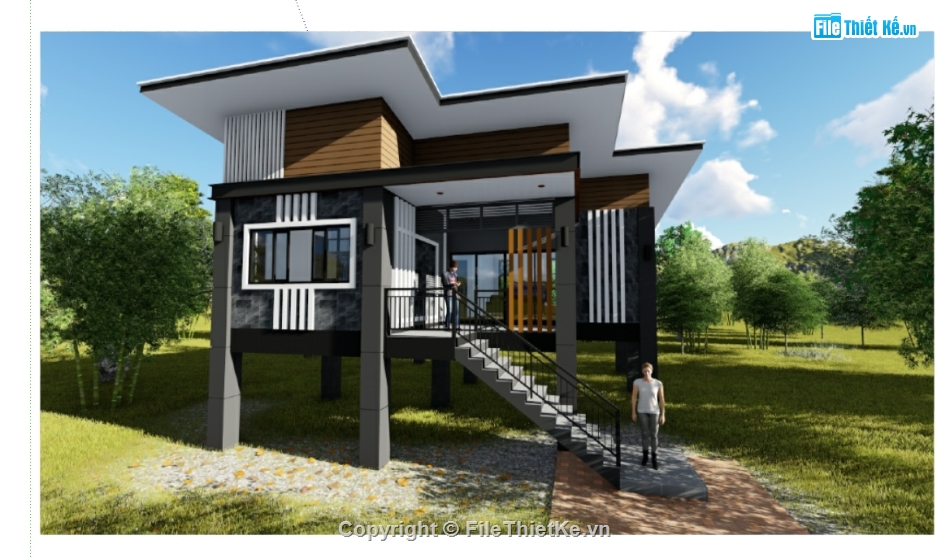 model sketchup 3d nhà sàn,sketchup 3d nhà sàn,file sketchup 3d nhà sàn,bao cảnh nhà sàn sketchup