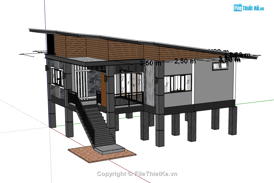 model sketchup 3d nhà sàn,sketchup 3d nhà sàn,file sketchup 3d nhà sàn,bao cảnh nhà sàn sketchup