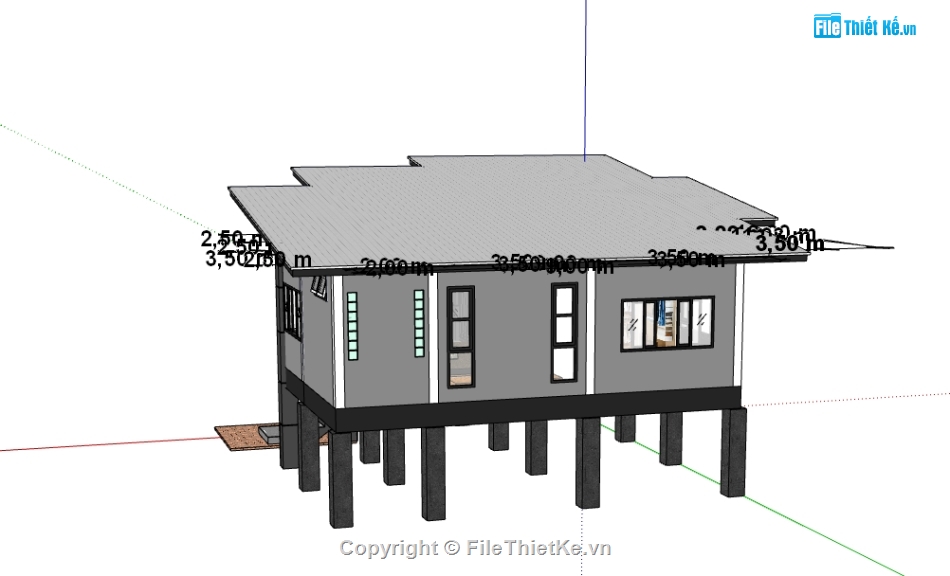 model sketchup 3d nhà sàn,sketchup 3d nhà sàn,file sketchup 3d nhà sàn,bao cảnh nhà sàn sketchup