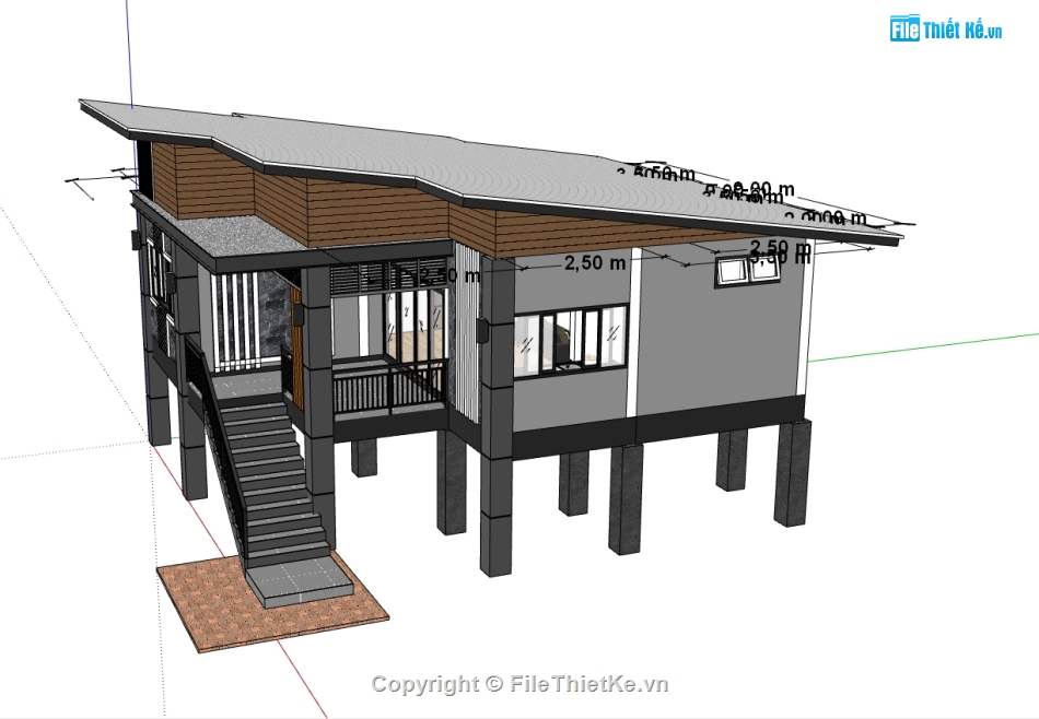 model sketchup 3d nhà sàn,sketchup 3d nhà sàn,file sketchup 3d nhà sàn,bao cảnh nhà sàn sketchup