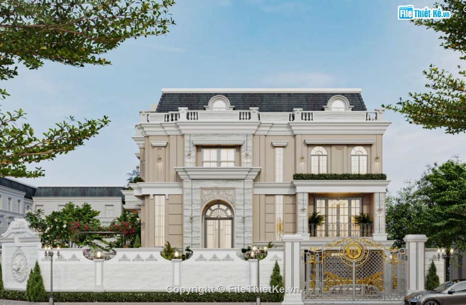 biệt thự sketchup,sketchup biệt thự,Model sketchup biệt thự,Model tân cổ điển sketchup,3dmax biệt thự,3dmax lâu đài cổ điển