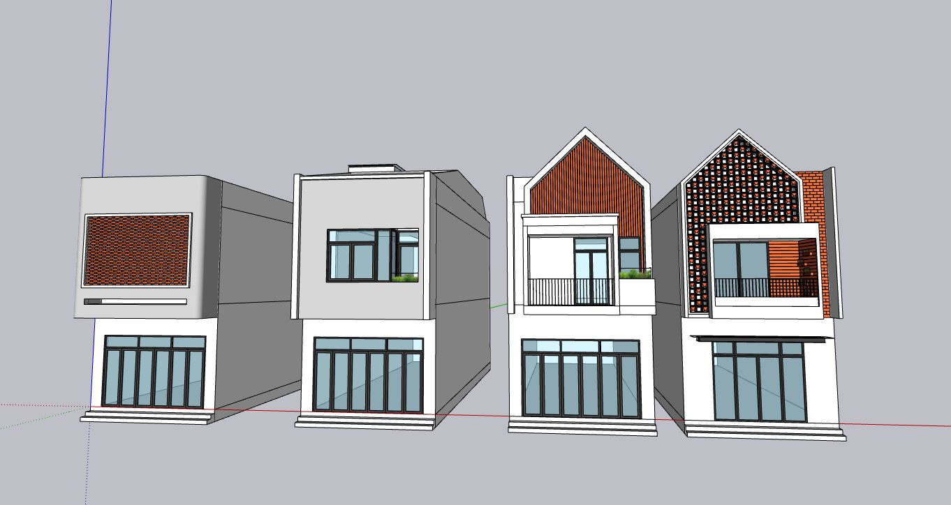 mẫu nhà phố 2 tầng,nhà phố 5x20m,model su nhà phố 2