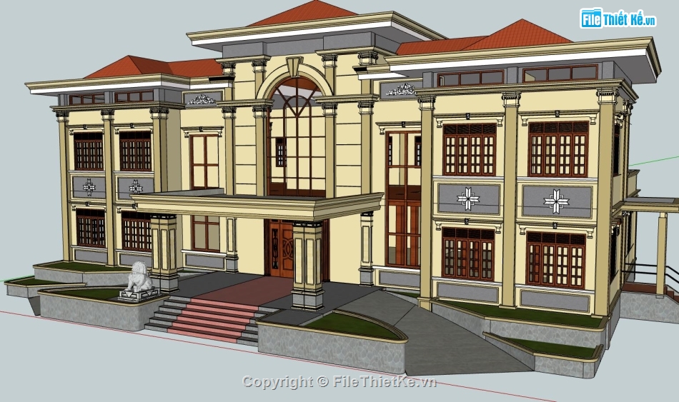 dựng bao cảnh nhà làm việc,Model su nhà làm việc,file sketchup nhà làm việc,mẫu nhà làm việc sketchup,mẫu sketchup nhà làm việc