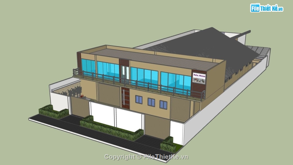 nhà xưởng đẹp,sketchup nhà xưởng,model su nhà xưởng