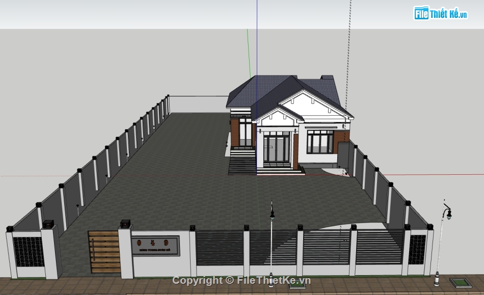 Sketchup 1 tầng,biệt thự 1 tầng,su biệt thự 1 tầng,biệt thự 1 tầng su