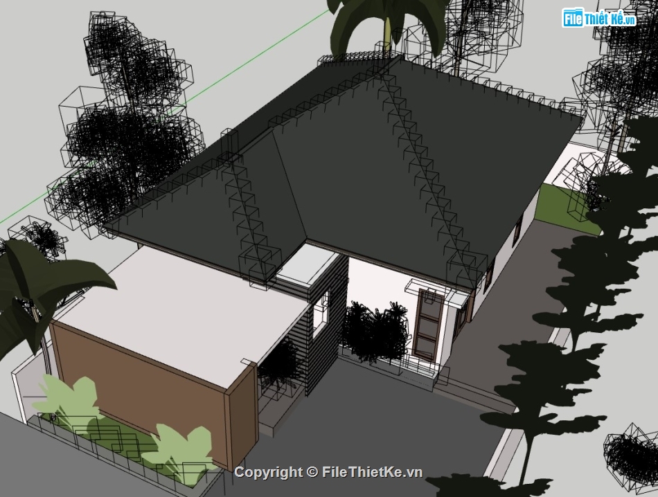 Biệt thự 1 tầng,su biệt thự,sketchup biệt thự,su biệt thự 1 tầng,sketchup biệt thự 1 tầng