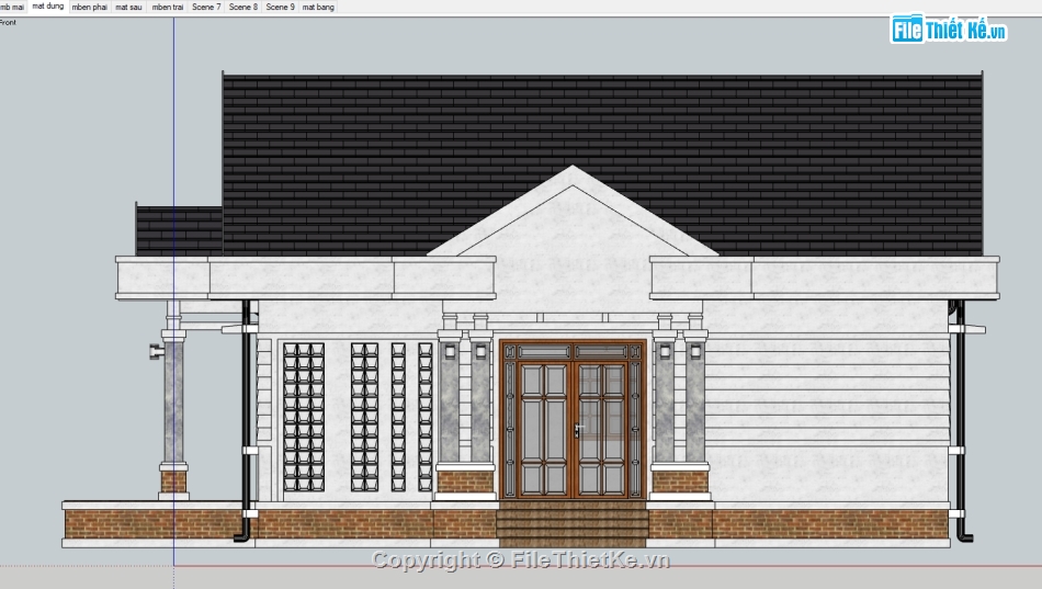 Sketchup biệt thự hiện đại,biệt thự 1 tầng,biệt thự hiện đại 1 tầng,Sketchup biệt thự 1 tầng,su thiết kế biệt thự