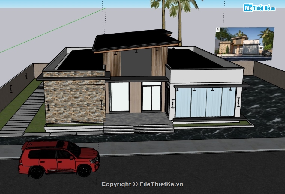 biệt thự sketchup,su biệt thự,sketchup biệt thự