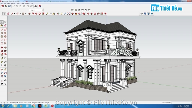 biệt thự 2 tầng,Mẫu Sketchup biệt thự 2 tầng,biệt thự đẹp 2 tầng,thiết kế biệt thự 2 tầng,mẫu biệt thự 2 tầng