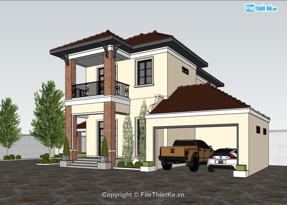 biệt thự 2 tầng,sketchup biệt thự,biệt thự sketchup,su biệt thự 2 tầng,sketchup biệt thự 2 tầng