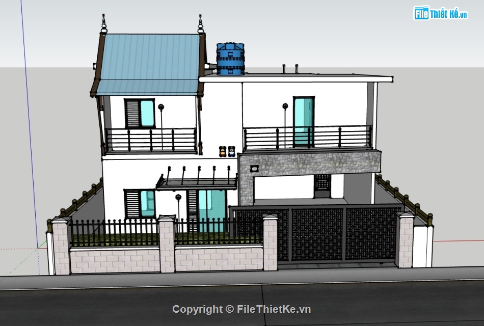 biệt thự 2 tầng,biệt thự sketchup,su biệt thự,sketchup biệt thự,su biệt thự 2 tầng,sketchup biệt thự 2 tầng