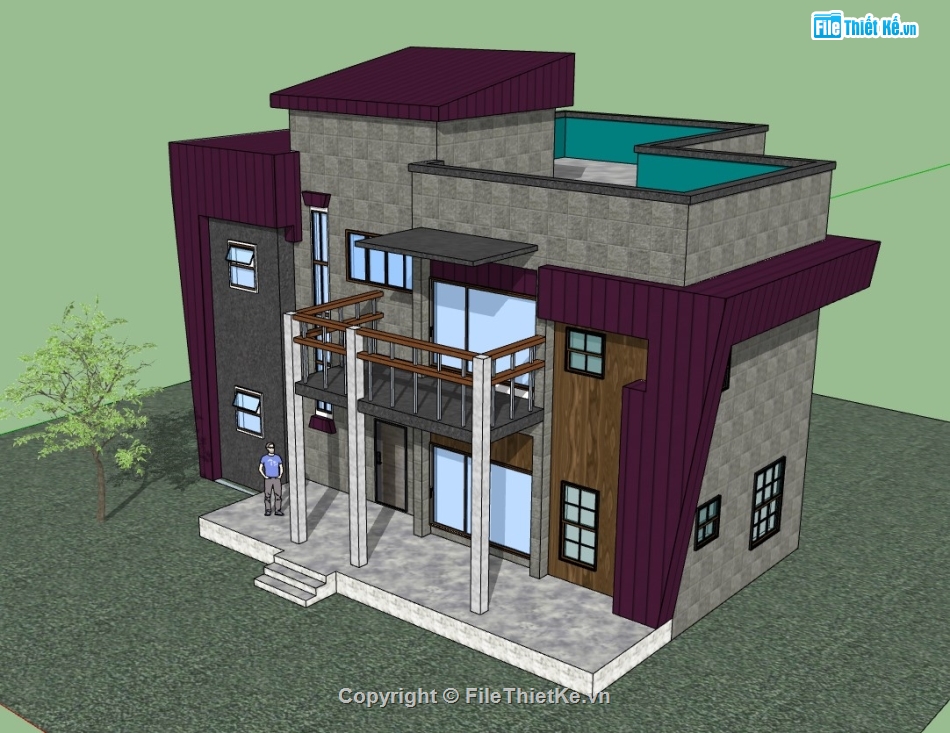 biệt thự 2 tầng,su biệt thự,sketchup biệt thự,su biệt thự 2 tầng,sketchup biệt thự 2 tầng