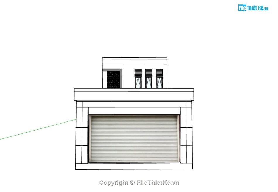 biệt thự 2 tầng,biệt thự sketchup,Model sketchup biệt thự,sketchup biệt thự 2 tầng