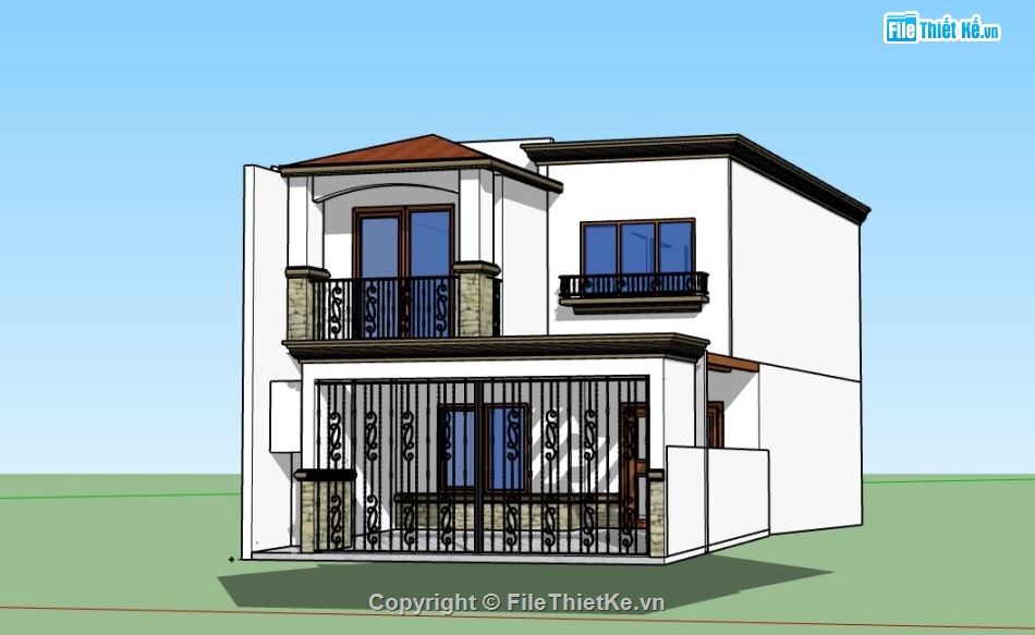 Biệt thự 2 tầng,model su biệt thự 2 tầng,file su biệt thự 2 tầng