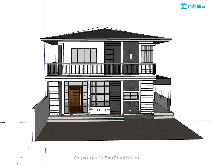 biệt thự,su biệt thự,sketchup biệt thự,su biệt thự 2 tầng,sketchup biệt thự 2 tầng