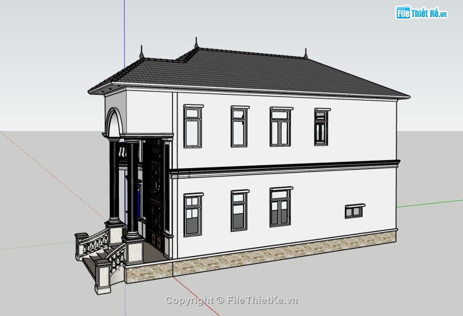 biệt thự 2 tầng,biệt thự 8x15m,model su biệt thự 2 tầng