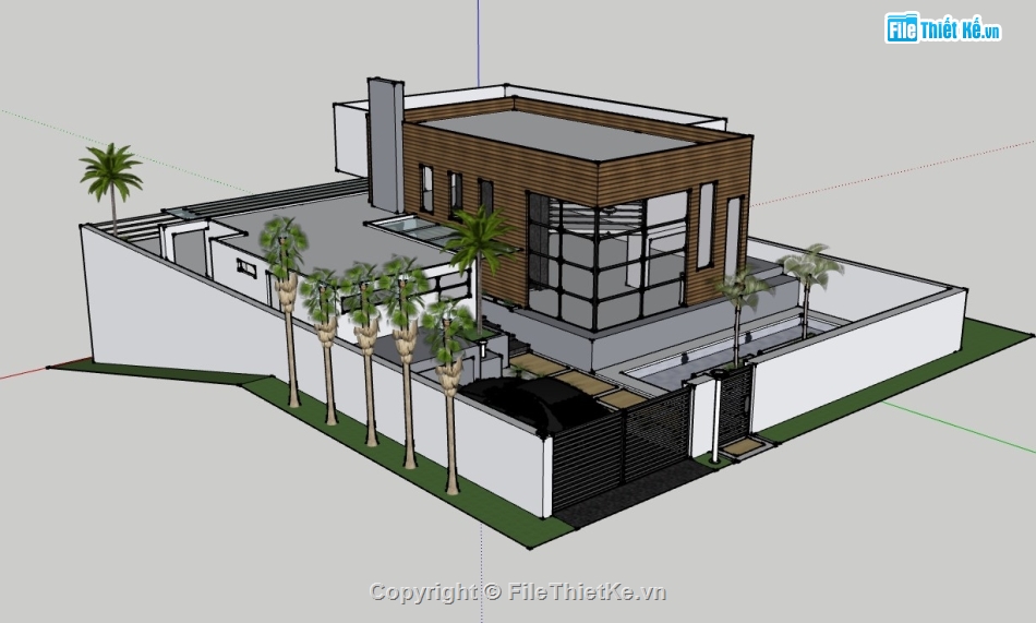 biệt thự hiện đại,biệt thự 2 tầng,biệt thự sketchup,sketchup biệt thự,Model sketchup biệt thự,sketchup biệt thự 2 tầng hiện đại