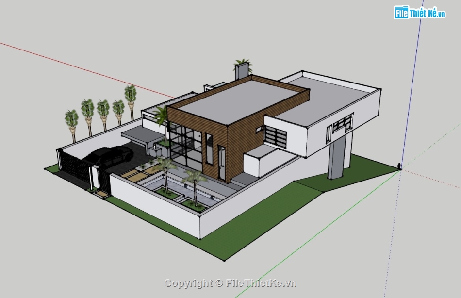 biệt thự hiện đại,biệt thự 2 tầng,biệt thự sketchup,sketchup biệt thự,Model sketchup biệt thự,sketchup biệt thự 2 tầng hiện đại