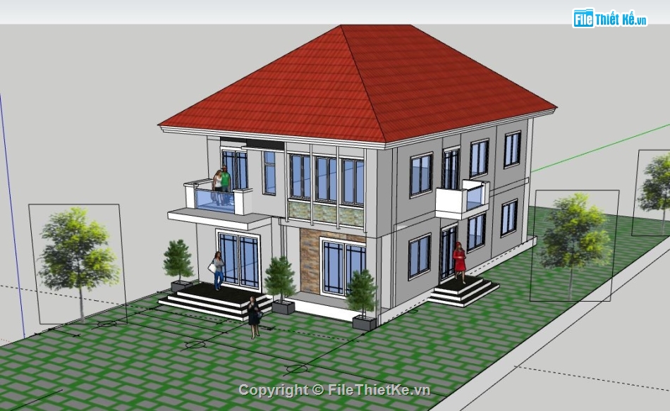 model su biệt thự 2 tầng,biệt thự 2 tầng file su,sketchup biệt thự 2 tầng,file sketchup biệt thự 2 tầng,biệt thự 2 tầng model su