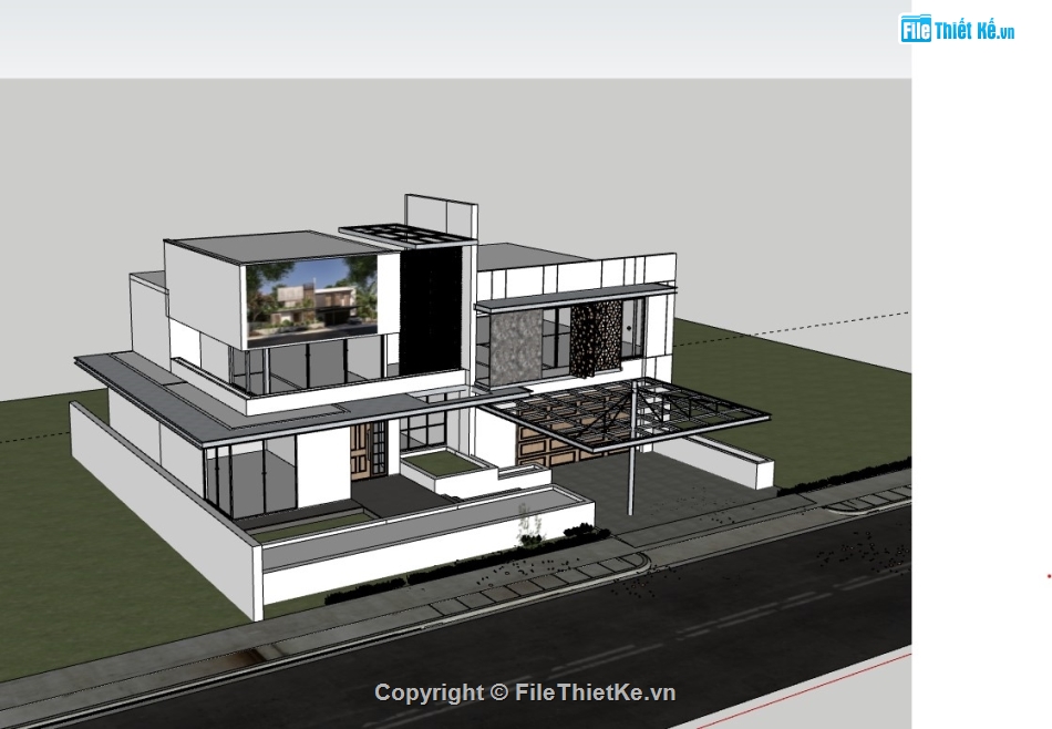 biệt thự 2 tầng,biệt thự hiện đại,biệt thự mới,biệt thự sketchup,sketchup biệt thự,Model sketchup biệt thự