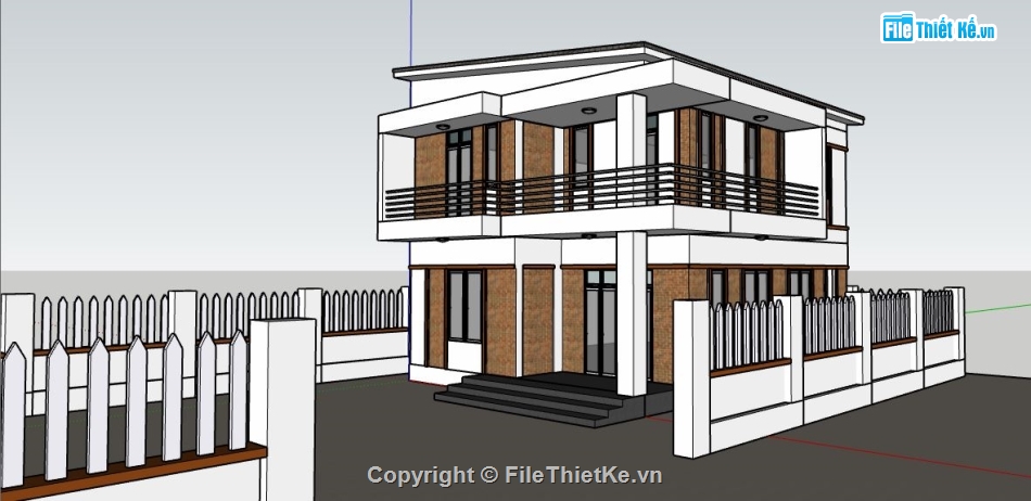 Phối cảnh biệt thự,biệt thự 2 tầng skp,file sketchup biệt thự 2 tầng,sketchup biệt thự 2 tầng