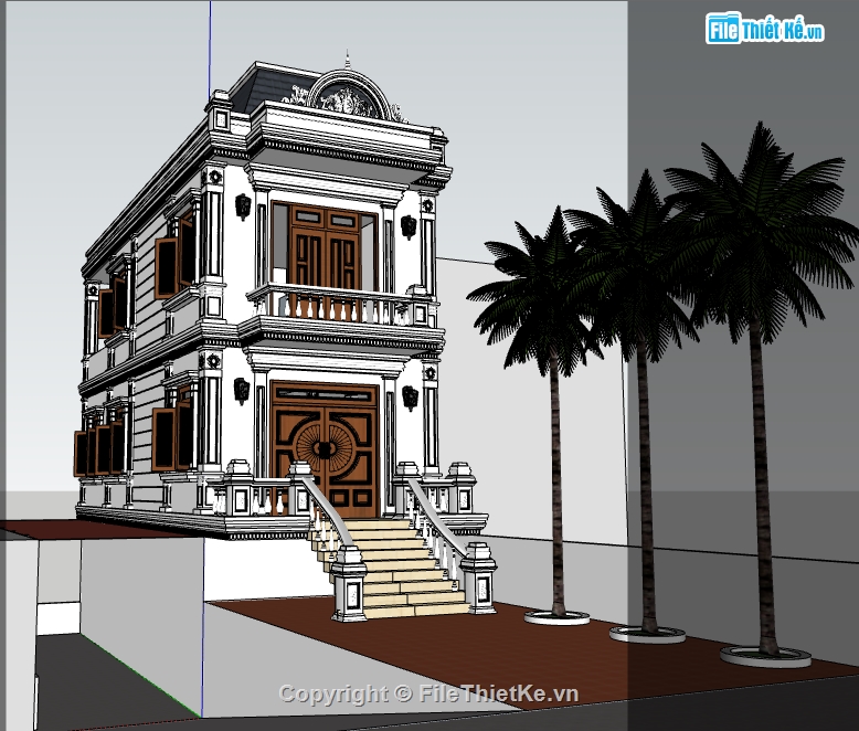 biệt thự 2 tầng,biệt thự 2 tầng su,file su biệt thự,biệt thự tân cổ