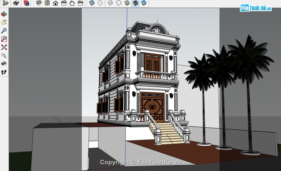 biệt thự 2 tầng,biệt thự 2 tầng su,file su biệt thự,biệt thự tân cổ