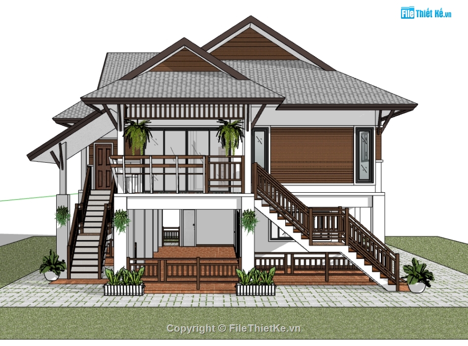 biệt thự 2 tầng,biệt thự sketchup,sketchup biệt thự,Model sketchup biệt thự,sketchup biệt thự 2 tầng,thiết kế biệt thự 2 tầng