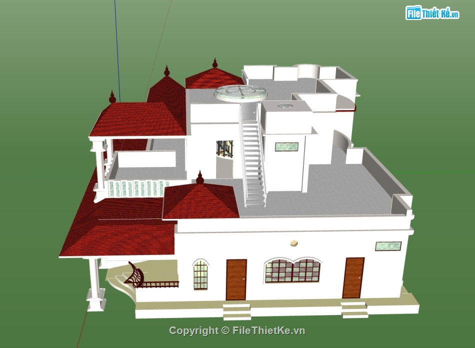 biệt thự 2 tầng,Model sketchup biệt thự,sketchup biệt thự 2 tầng,biệt thự  tầng