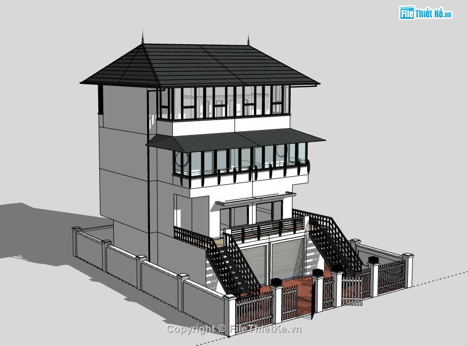 Biệt thự 3 tầng,model su biệt thự 3 tầng,file sketchup biệt thự 3 tầng,biệt thự 3 tầng file sketchup,sketchup biệt thự 3 tầng