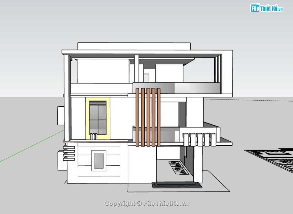 biệt thự 3 tầng,su biệt thự,biệt thự sketchup