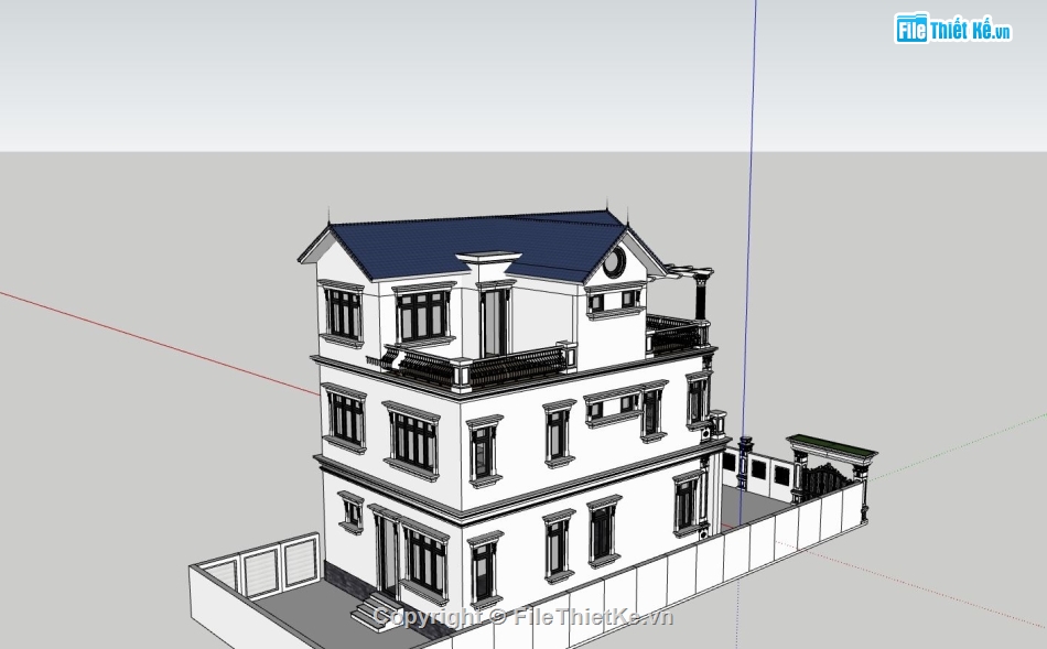 biệt thự 3 tầng,phối cảnh biệt thự 3 tầng,thiết kế biệt thự 3 tầng,model su biệt thự 3 tầng