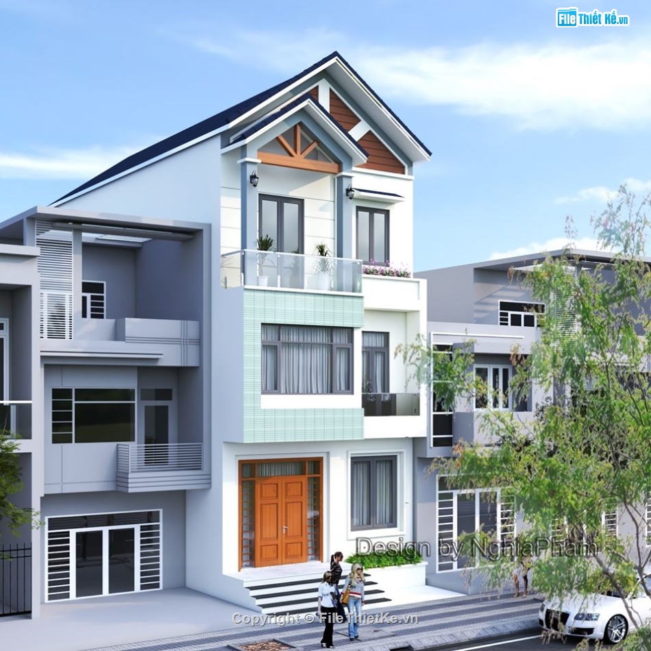 biệt thự 3 tầng,tầng mái,biệt thự mái thái,3 tầng mái thái