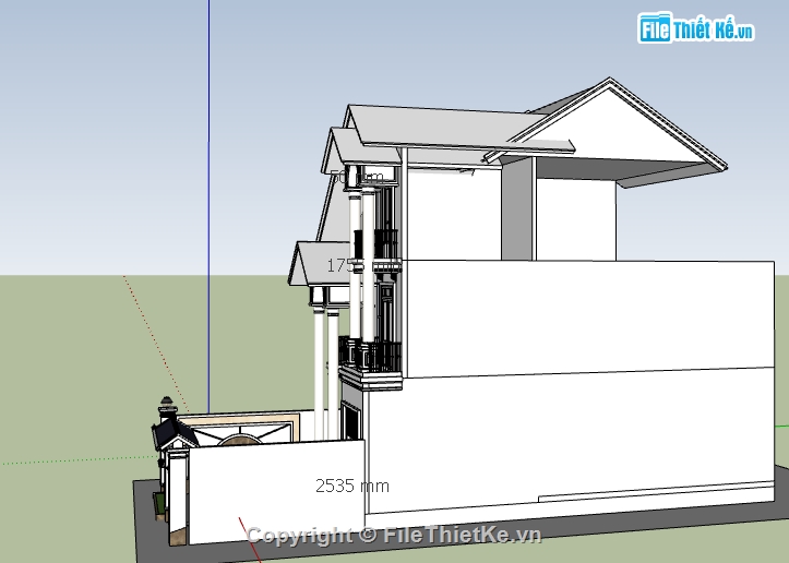 biệt thự 3 tầng,Su biệt thự 3 tầng,File su biệt thự 3 tầng,Sketchup biệt thự 3 tầng