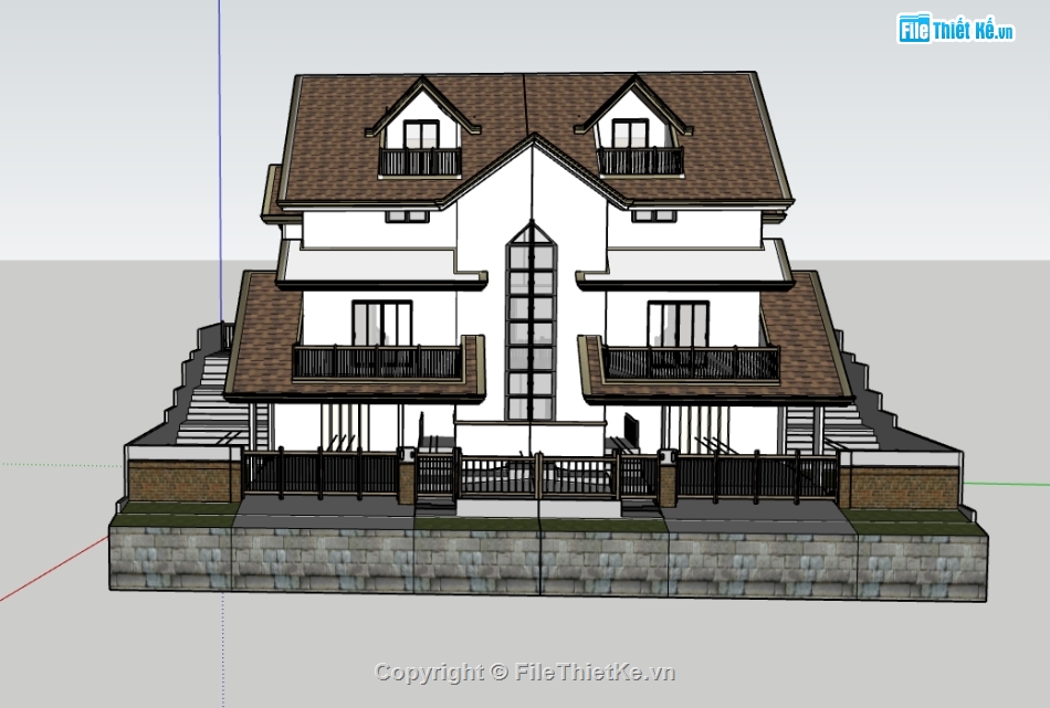 biệt thự 3 tầng,biệt thự sketchup,sketchup biệt thự,Model sketchup biệt thự,sketchup biệt thự 3 tầng,biệt thự  3 tầng